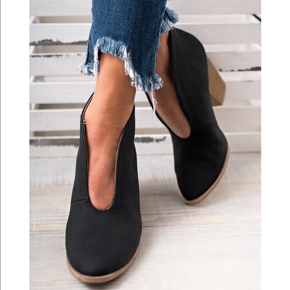 booties with v cut front